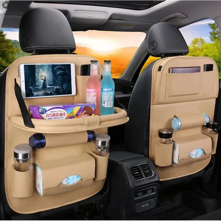 Car Back Seat Multi-Pocket Folding Storage Bag Organizer with Folding Table
