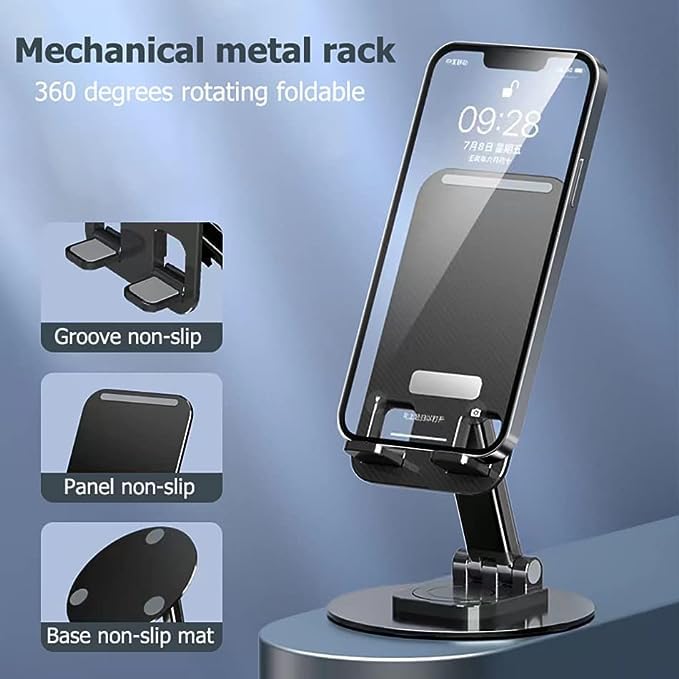 360° Rotation Anti-Skid Metal Base Cell Phone Stand