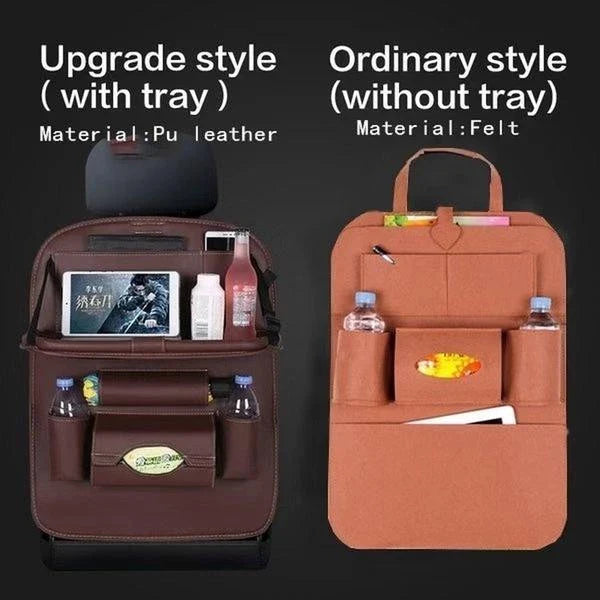 Car Back Seat Multi-Pocket Folding Storage Bag Organizer with Folding Table