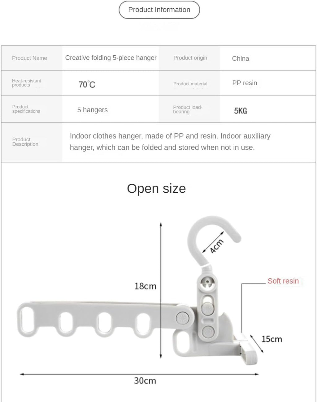 5 Pieces Portable Travel Hotel Clothes Hanger for your Home and Business Trips