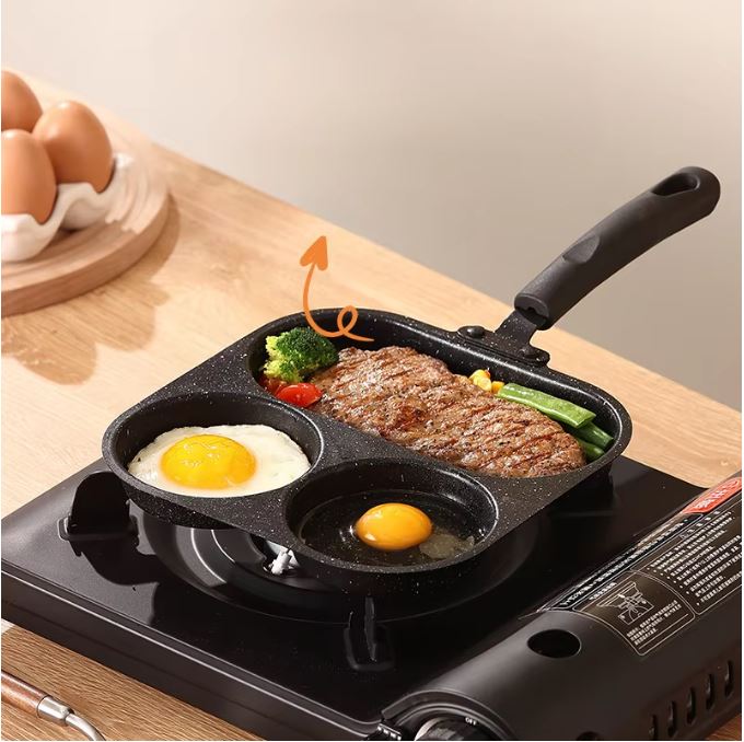 3-in-1 Non-Stick Cast Iron Breakfast Pan
