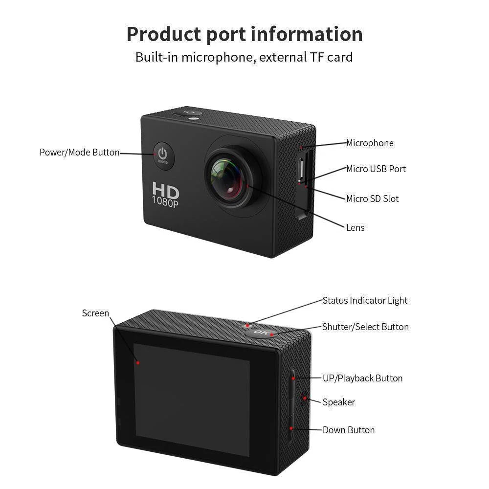 Waterproof 1080p HD Action Camera