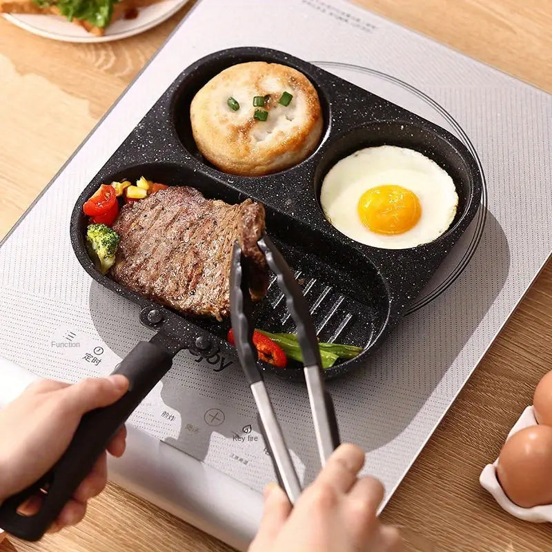 3-in-1 Non-Stick Cast Iron Breakfast Pan