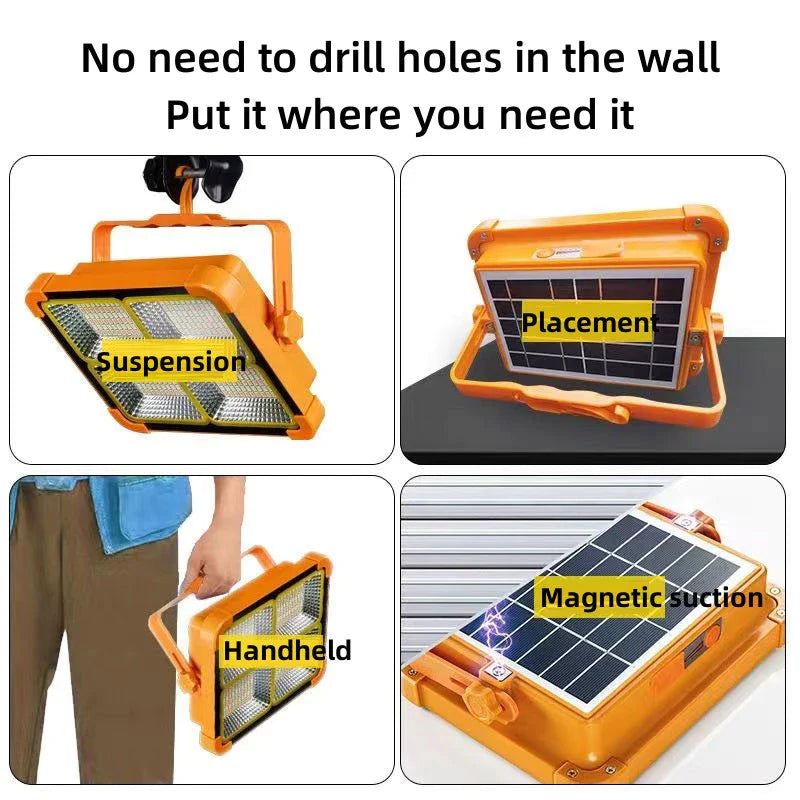 1000W Waterproof Solar Emergency Light – Power Up Your Nights, Rain or Shine!