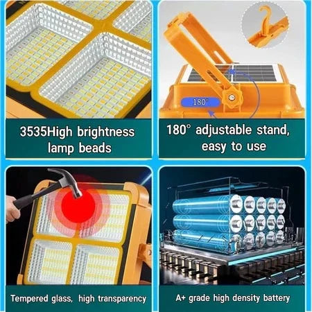 1000W Waterproof Solar Emergency Light – Power Up Your Nights, Rain or Shine!