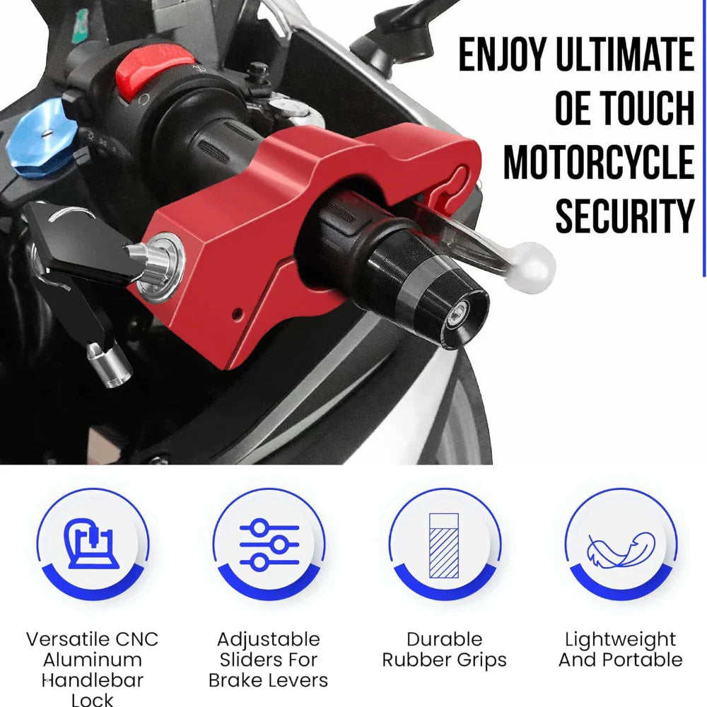 Anti-Theft Aluminum Alloy Grip Lock – Secure Your Ride in Seconds!