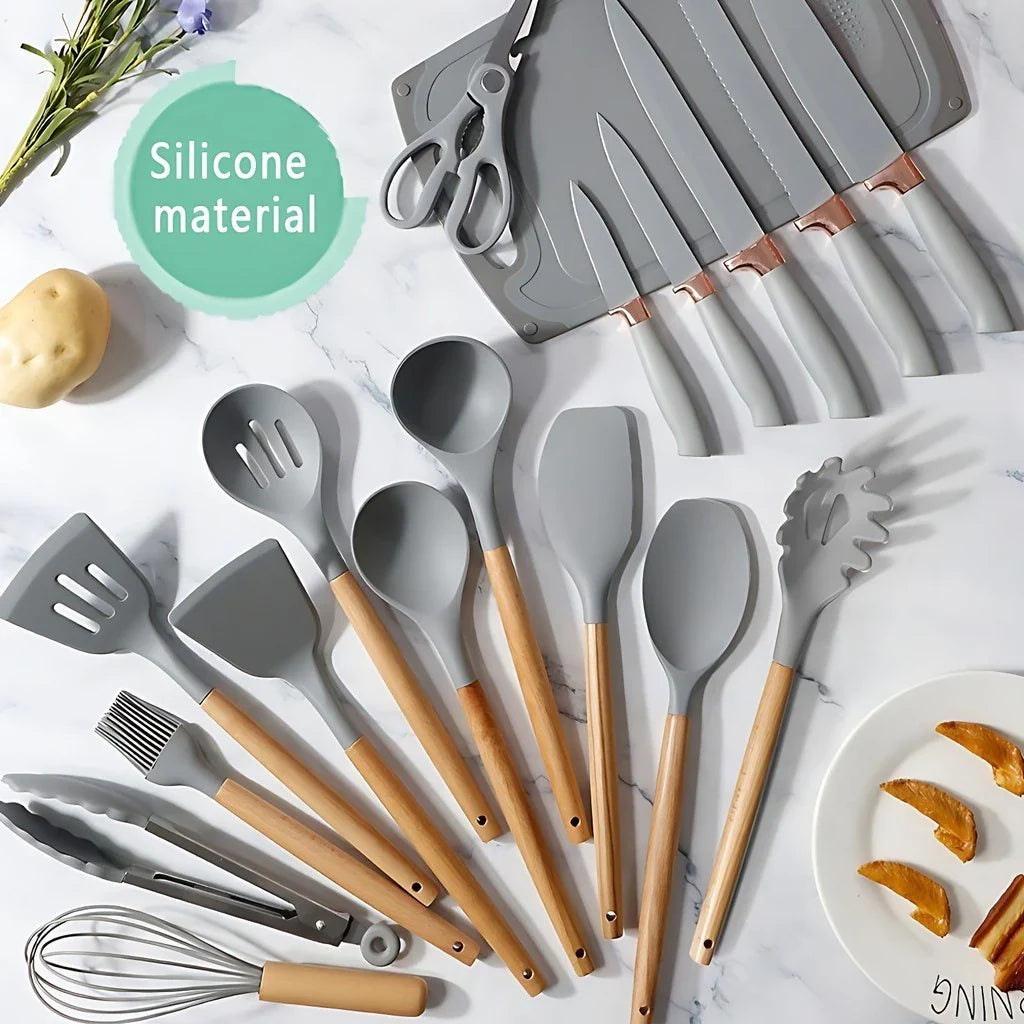 19pcs Silicone Kitchen Utensils Set