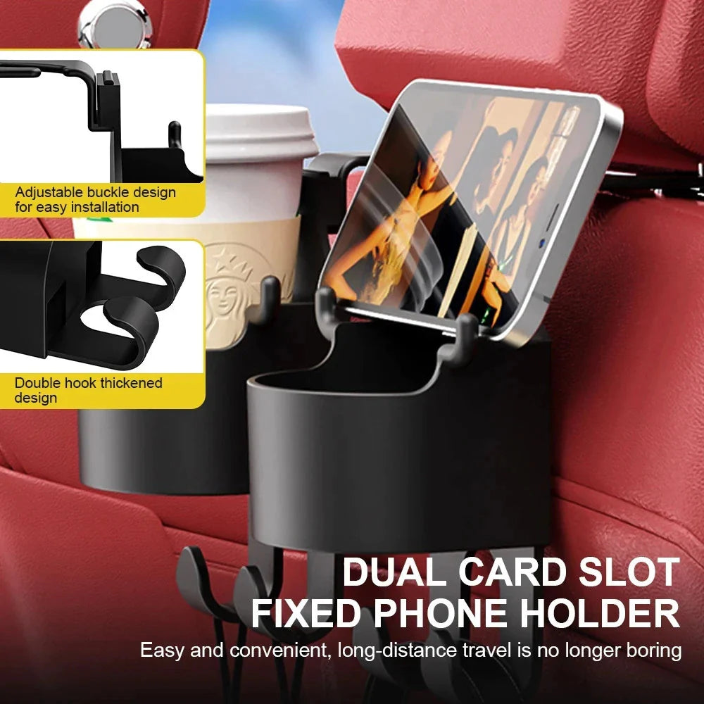 Car Seat Headrest Cup Holder with Hook
